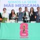 El exmundialista mexicano Ramón Morales (i), la secretaria de Turismo de Jalisco y exclavadista mexicana, Alejandra Orozco (3-i), el gobernador de Jalisco, Pablo Lemus (c), el exmundialista mexicano, Carlos Salcido (4-d), la presidenta municipal de Guadalajara, Verónica Delgadillo (3-d), el presidente municipal de Zapopan, Juan José Frangie (2-d), y el exmundialista mexicano Fernando Quirarte (d); posan al final de una rueda de prensa este lunes, en Ciudad de México (México). EFE/ Mario Guzmán