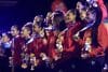 Jugadoras de Panamá celebran con la medalla de oro al ganar la final del fútbol bandera femenino de los Juegos Centroamericanos en el estadio Emilio Royo en Ciudad de Panamá (Panamá). EFE/ Bienvenido Velasco