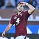 El jugador del Torino Giovanni Simeone celebra su gol durante el partido de la Serie A que han jugado Torino FC y SSC Napoli en el Oíimpico Grande Torino de Turín, Italia. EFE/EPA/Alessandro Di Marco