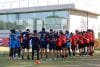 Jugadoras de la selección de Paraguay comenzaron este miércoles sus entrenamientos con miras a la Copa de Naciones, que comienza este viernes. EFE/ Juan Pablo Pino