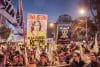 Varias personas sostienen imágenes de fallecidos en medio de diferentes protestas, en una manifestación convocada por la denominada Generación Z este 25 de octubre de 2025, en Lima (Perú). EFE/ STR