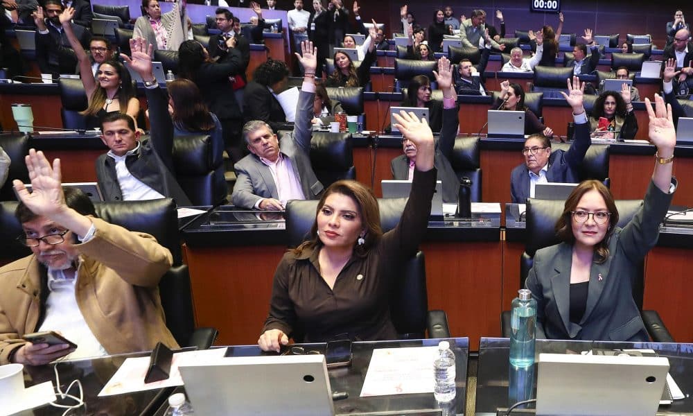 Fotografía cedida por la Cámara de Senadores, que muestra una sesión ordinaria este miércoles, en Ciudad de México (México). EFE/ Cámara de Senadores /SOLO USO EDITORIAL/ NO VENTAS/ SOLO DISPONIBLE PARA ILUSTRAR LA NOTICIA QUE ACOMPAÑA (CRÉDITO OBLIGATORIO)