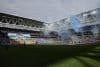 Vista de la grada con un gran mosaico en celebración del 125 aniversario del RCDE Espanyol, durante el partido de la jornada 10 de la LaLiga entre el Espanyol y el Elche, este sábado en el RCDE Stadium en barcelona.-EFE/ Toni Albir