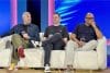 De izquierda a derecha, el agente musical de Creative Artists Agency (CAA), Mac Clark, el director de festivales de OCESA, Leizer Guss, y el promotor de giras globales de Live Nation, Jorge García, hablan en el marco de la Semana de la Música Latina de Billboard este lunes, en Miami (Estados Unidos). EFE/Pedro Pablo Cortés