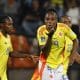 Jugadoras de Colombia celebran un gol en un partido de la Liga de Naciones Femenina entre Colombia y Perú en el Atanasio Girardot, en Medellin (Colombia). EFE/Mauricio Dueñas Castañeda