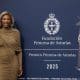La tenista estadounidense Serena Williams es recibida en Oviedo a la entrada del Hotel de la Reconquista este jueves, el día previo a recoger el Premio Princesa de Asturias de los Deportes 2025. EFE/Paco Paredes