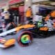 El británico Lando Norris de McLaren participa durante la tercera sesión de entrenamientos del Gran Premio de México de la Fórmula Uno este sábado, en el Autódromo Hermanos Rodríguez en Ciudad de México (México). EFE/ Issac Esquivel