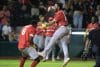 Jugadores de Panamá celebran este viernes la clasificación a la final del torneo Panamericano Sub-23 y al Mundial de la categoría en 2026 al derrotar de remontada a Cuba en en el estadio Mariano Rivera de La Chorrera. EFE/ Bienvenido Velasco
