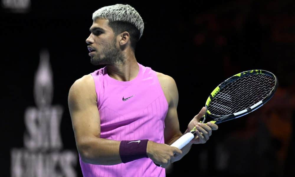 El tenista español Carlos Alcaraz durante el Six Kings Slam. EFE/EPA/STR