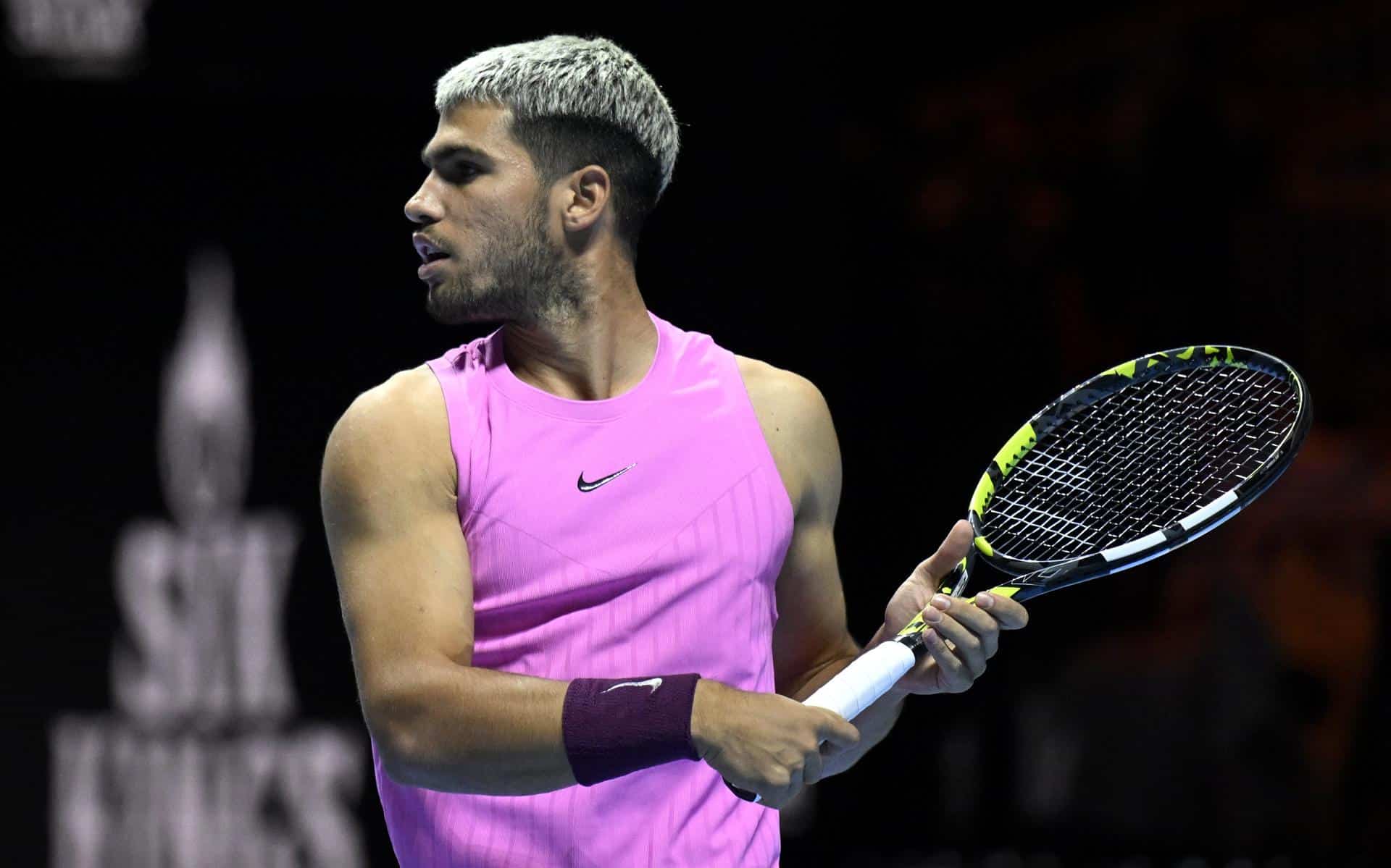 El tenista español Carlos Alcaraz durante el Six Kings Slam. EFE/EPA/STR