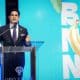 Presidente del directorio de la Asociación de Exportadores de Banano del Ecuador (AEBE), Jorge Encalada, hablando durante la inauguración de la convención 'Banana Time Machala 2025'. EFE/ AEBE /