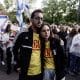 Personas participan en una manifestación al cumplirse el segundo aniversario de los ataques de Hamás contra Israel, pidiendo la liberación de los rehenes cautivos en el enclave palestino, este martes en Buenos Aires (Argentina). EFE/ Juan Ignacio Roncoroni