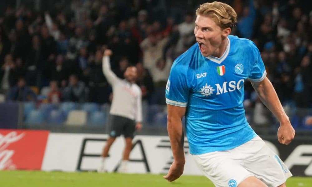 El danés Rasmus Hojlund durante el partido de la Serie A que han jugado SSC Napoli y Genoa CFC en el Diego Armando Maradona stadium de Nápoles, Italia. EFE/EPA/CESARE ABBATE