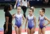 La gimnasta estadounidense y múltiple campeona olímpica Simone Biles (i) fue captada este jueves, 9 de octubre, durante una clínica de gimnasia artística, en el estadio Mary Terán de Weiss, en Buenos Aires (Argentina). EFE/Juan Ignacio Roncoroni