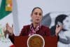 La presidenta de México, Claudia Sheinbaum, habla en una rueda de prensa este jueves, en Palacio Nacional de la Ciudad de México (México). EFE/Mario Guzmán