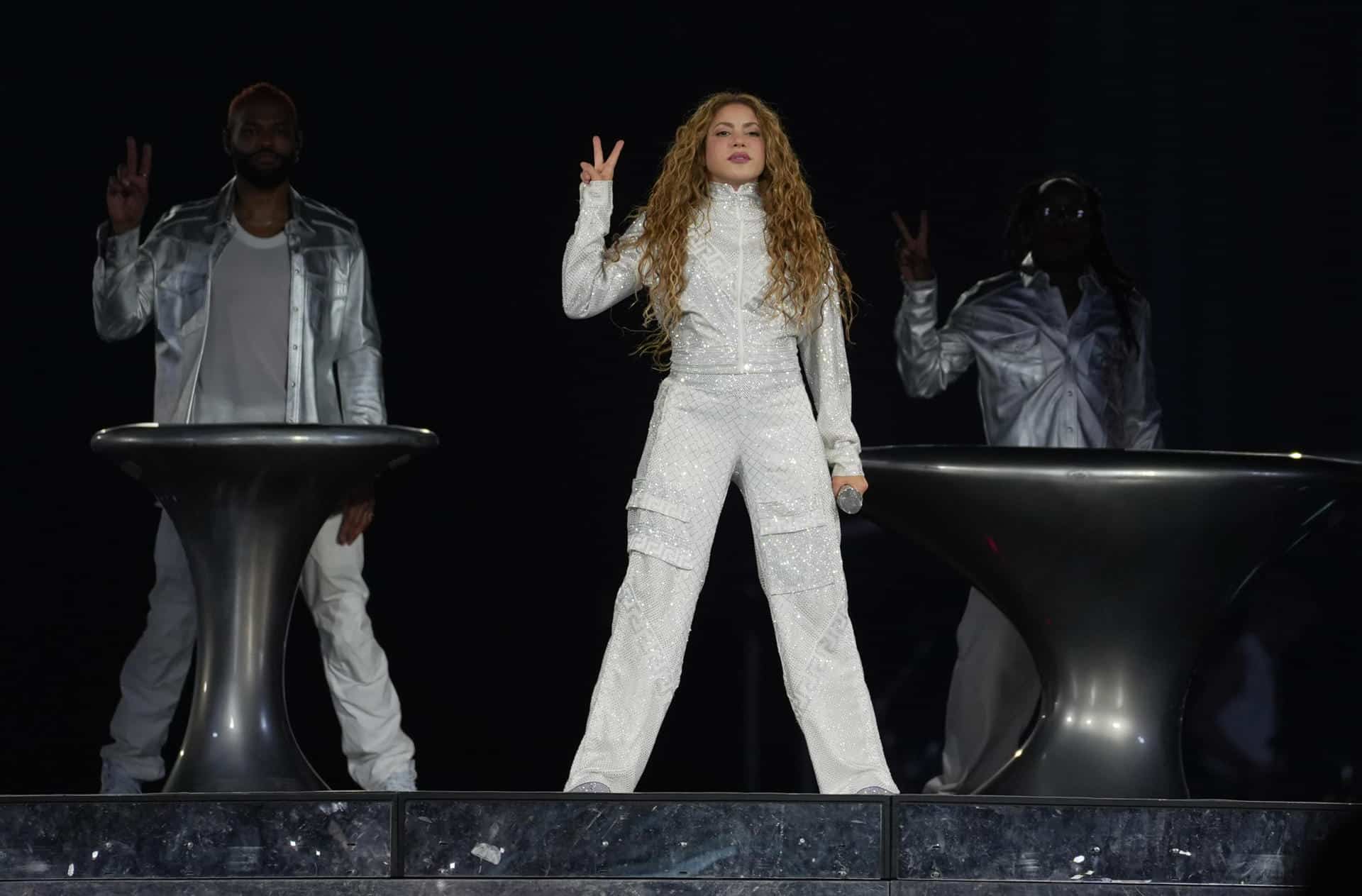 La cantante colombiana Shakira se presenta como parte de su gira 'Las mujeres ya no lloran World Tour' este 25 de octubre de 2025, en el estadio Pascual Guerrero de Cali (Colombia). EFE/ Ernesto Guzmán