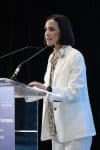 La secretaria mexicana de Energía, Luz Elena González Escobar, habla durante la sexta edición del Foro México–Unión Europea (UE) este viernes, en Ciudad de México (México). EFE/ José Méndez