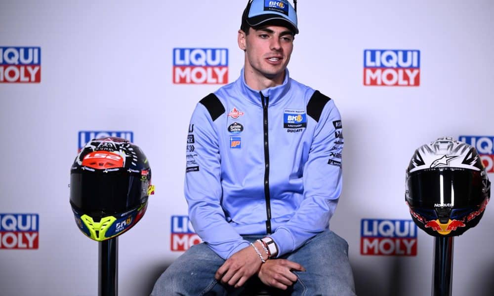 El piloto español Fermin Aldeguer de BK8 Gresini Racing MotoGP en una conferencia de prensa antes del Gran Premio de Motociclismo de Australia 2025 en el circuito Phillip Island Grand Prix. EFE/EPA/JOEL CARRETT AUSTRALIA AND NEW ZEALAND OUT