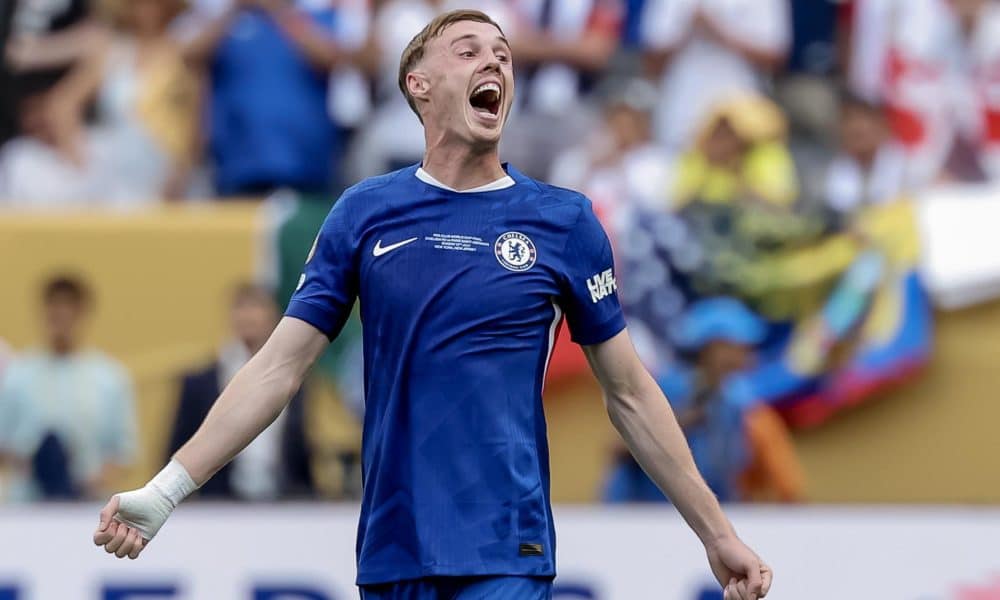 Cole Palmer, centrocampista del Chelsea, festeja un gol en la final del pasado Mundial de Clubes. EFE/EPA/JUSTIN LANE