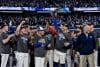 Los Azulejos, campeones de la Liga Americana tras vencer a los Marineros. Se las verán en la Serie Mundial contra los Dodgers. EFE/EPA/EDUARDO LIMA