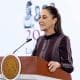 Fotografía cedida este viernes por la Presidencia de México, de la mandataria Claudia Sheinbaum, durante una rueda de prensa en Palacio Nacional de la Ciudad de México (México). EFE/Presidencia de México/SOLO USO EDOTORIAL/NO VENTAS/SOLO DISPONIBLE PARA ILUSTRAR LA NOTICIA QUE ACOMPAÑA(CRÉDITO OBLIGATORIO)