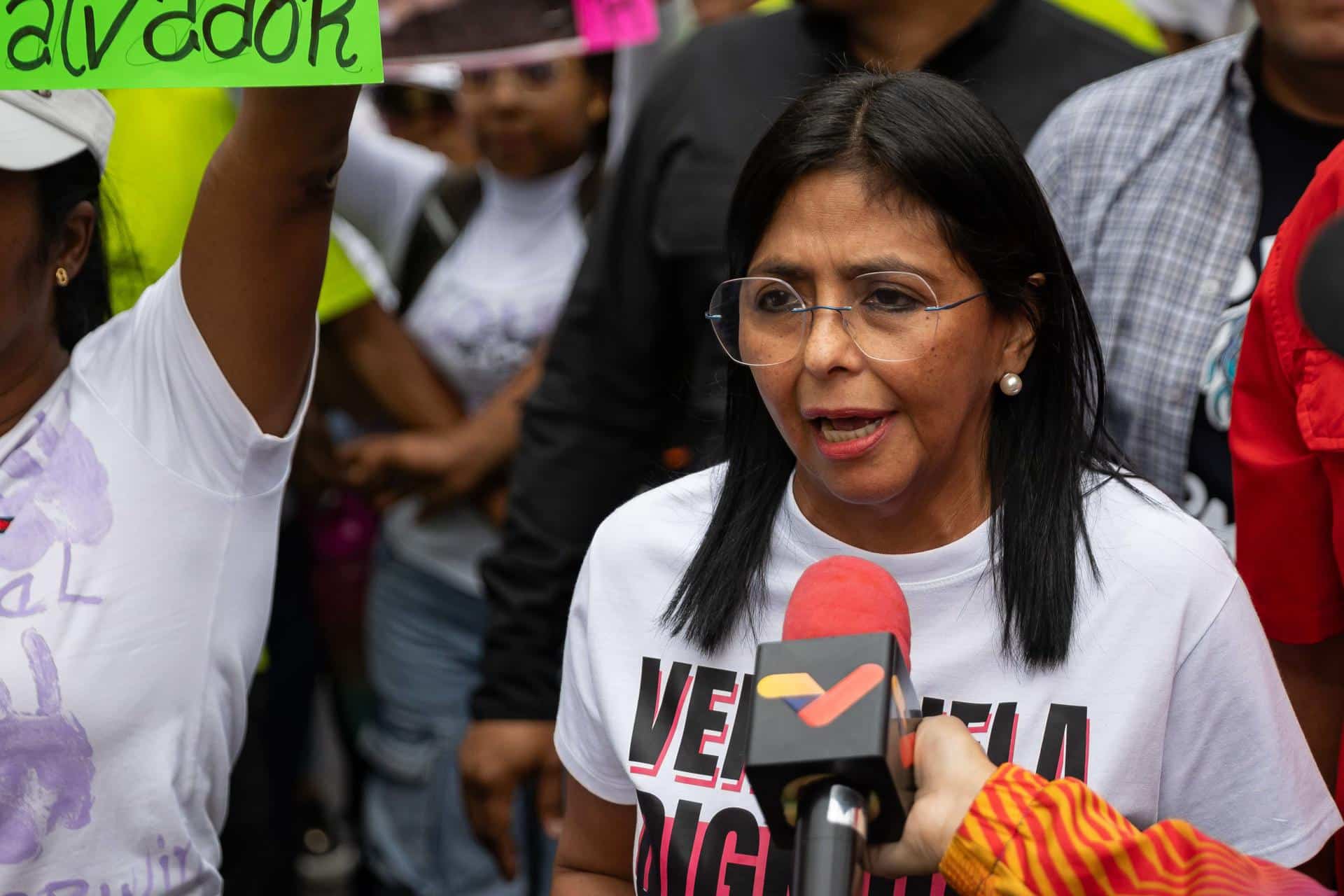 Foto de archivo de la vicepresidenta ejecutiva de Venezuela, Delcy Rodríguez. EFE/ Ronald Pena R