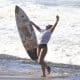 Dominic Barona de Ecuador celebra su victoria en la edición 39 del Corona Prosurf Circuit este domingo, en Isabela (Puerto Rico). EFE/ Thais Llorca