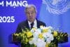 El secretario general de Naciones Unidas, Antonio Guterres, durante su discurso en Hanói con motivo de la firma de la Convención de la ONU contra el Cibercrimen.
EFE/EPA/LUONG THAI LINH