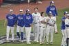 Los jugadores de los Azulejos celebran el triunfo en el sexto juego ante los Marineros en la Serie de Campeonato de la Liga Americana en Toronto. EFE/EPA/EDUARDO LIMA