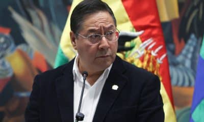 Fotografía de archivo del 8 de julio de 2025 del presidente de Bolivia, Luis Arce, hablando durante una rueda de prensa en la Casa Grande del Pueblo, en La Paz (Bolivia). EFE/Luis Gandarillas ARCHIVO