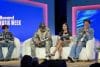 De izquierda a derecha, los cantantes Xavi, Wisin, Emilia y Carlos Vives participan en el tercer día de la Semana de la Música Latina de Billboard este miércoles, en el teatro The Fillmore en Miami Beach (Estados Unidos). EFE/ Pedro Pablo Cortés
