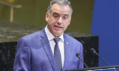 El presidente de Uruguay, Yamandu Orsi, el 80º período de sesiones de la Asamblea General de las Naciones Unidas, en Nueva York, el 23 de septiembre de 2025. EFE/EPA/Sarah Yenesel