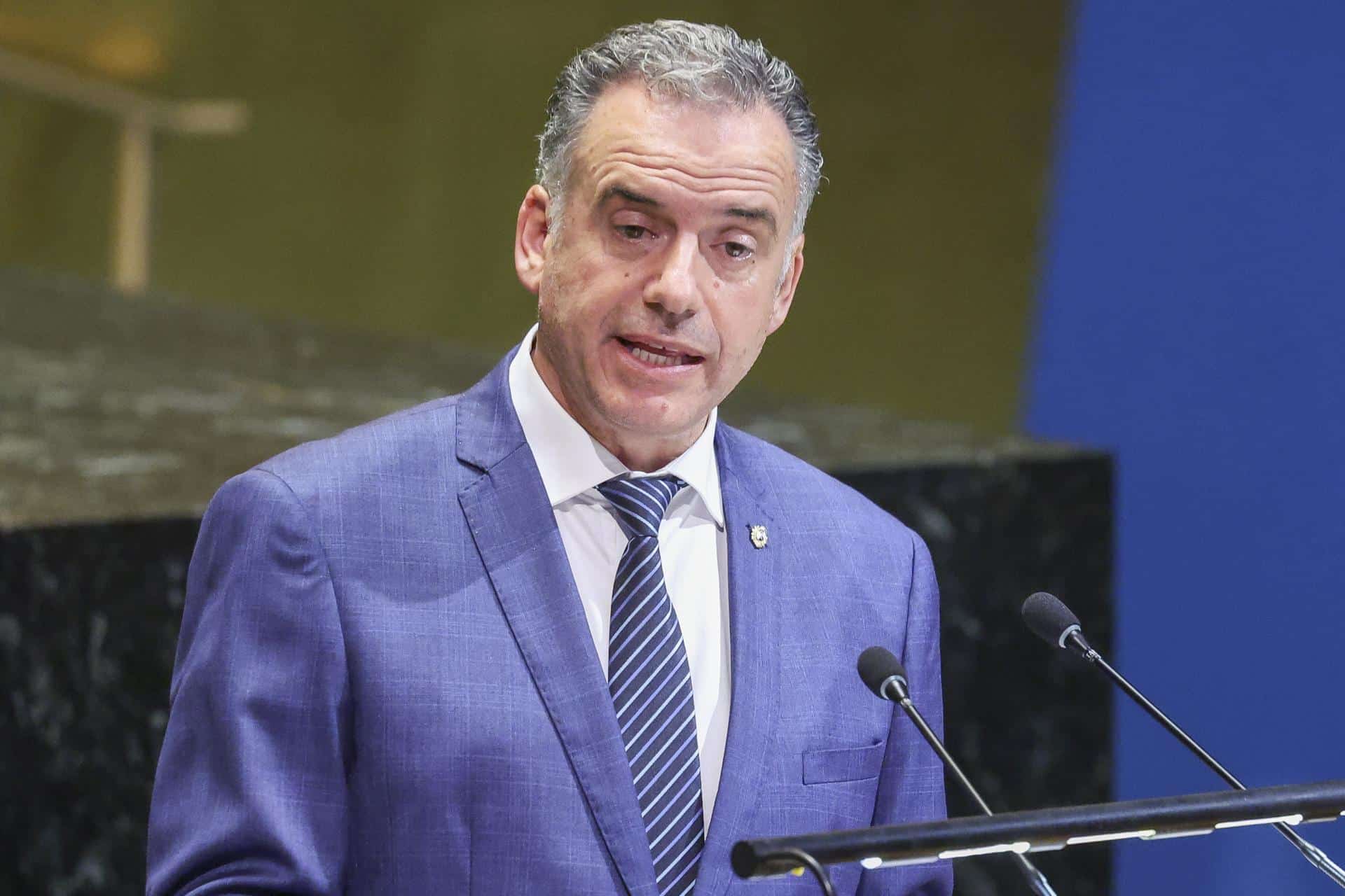 El presidente de Uruguay, Yamandu Orsi, el 80º período de sesiones de la Asamblea General de las Naciones Unidas, en Nueva York, el 23 de septiembre de 2025. EFE/EPA/Sarah Yenesel