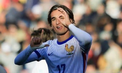 Andrea Le Borgne, de Francia, anotó un triplete ante Nueva Caledonia en el grupo E del Mundial Sub-20 en el estadio Fiscal de Talca. EFE/Benjamín Hernández