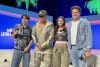De izquierda a derecha, los cantantes Xavi, Wisin, Emilia y Carlos Vives posan en el tercer día de la Semana de la Música Latina de Billboard este miércoles, en el teatro The Fillmore en Miami Beach (Estados Unidos). EFE/ Pedro Pablo Cortés