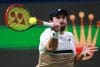 El tenista monaguesco Valentin Vacherot en acción durante la final del torneo de individuales masculino contra el francés Arthur Rinderknech en el torneo de tenis de Shanghai, China. EFE/EPA/ALEX PLAVEVSKI
