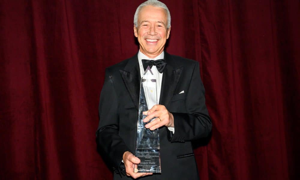 El presidente y consejero delegado de Johnson & Johnson (J&J), Joaquín Duato, posa este martes, durante la premiación al Empresario del año de la Cámara de Comercio España-Estados Unidos, en Nueva York (EE.UU.). EFE/ Enrique Shore/ Cámara de Comercio España- EE.UU