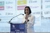 La secretaria mexicana de Energía, Luz Elena González Escobar, habla durante la sexta edición del Foro México–Unión Europea (UE) este viernes, en Ciudad de México (México). EFE/ José Méndez