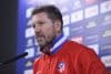 Diego Simeone, durante la rueda de prensa. EFE/ Víctor Lerena