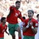 Yassir Zabiri (d) de Marruecos celebra un gol en un partido de cuartos de final de la Copa Mundial Sub-20. EFE/Elvis González