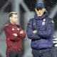 El seleccionador de Inglaterra, Thomas Tuchel (d), durante el partido de clasificación para la Copa Mundial de la FIFA 2026 entre Letonia e Inglaterra en Riga, Letonia. EFE/EPA/TOMS KALNINS