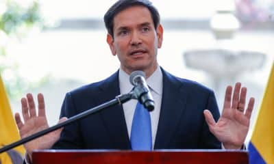 Fotografía de archivo del secretario de Estado de los Estados Unidos, Marco Rubio, hablando en una rueda de prensa en Quito (Ecuador). EFE/ José Jácome