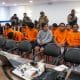 Integrantes de 'Los doce de Otavalo' asisten a una audiencia este martes, en el Complejo Judicial de Quito (Ecuador). EFE/ STR