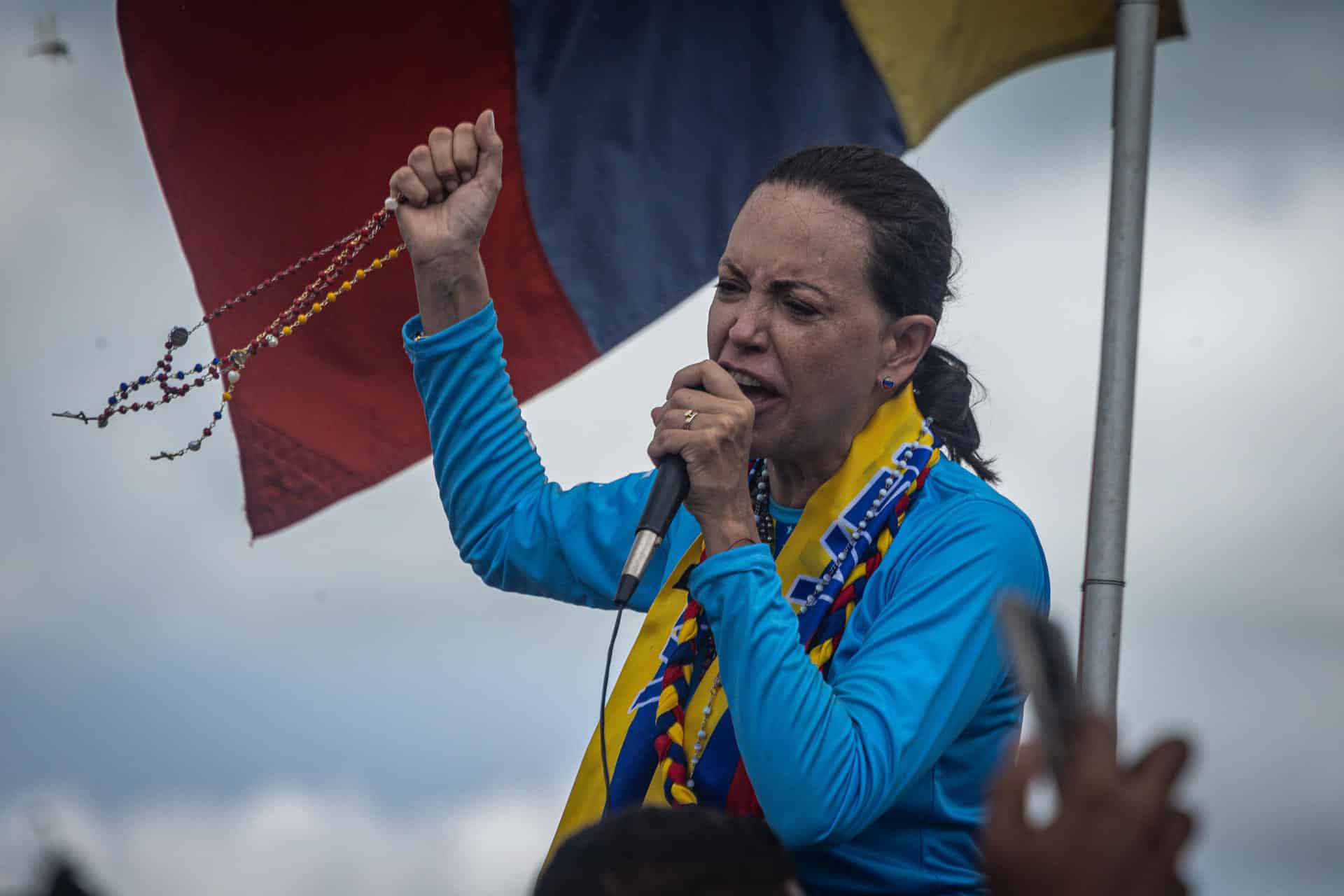 Fotografía de archivo de la líder opositora venezolana María Corina Machado. EFE/ Henry Chirinos