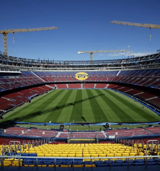 Aspecto del estadio Spotify Camp Nou durante la visita para periodistas que organizó el FC Barcelona el pasado 23 de septiembre. EFE/Alberto Estévez