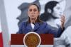 La presidenta de México, Claudia Sheinbaum, habla en una rueda de prensa este lunes, en Palacio Nacional de la Ciudad de México (México). EFE/Mario Guzmán
