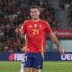 El centrocampista de España Mikel Oyarzabal celebra su gol durante el partido de fútbol de la fase de clasificación para el Mundial que se disputó en el estadio Martínez Valero de Elche. EFE / Pablo Miranzo