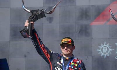 AUSTIN (EEUU), 19/10/2025.- El cuádruple campeón del mundo neerlandés Max Verstappen (Red Bull), ganador del Gran Premio de Estados Unidos, el decimonoveno del Mundial de Fórmula Uno, este domingo en el Circuito de las Américas de Austin (Texas). EFE/EPA/DUSTIN SAFRANEK