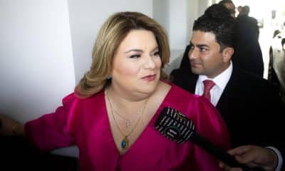 La gobernadora de Puerto Rico, Jenniffer González, habla con la prensa en San Juan (Puerto Rico). Imagen de archivo. EFE/ Thais Llorca