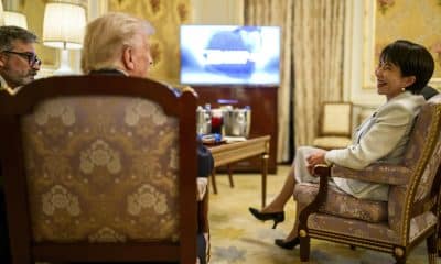 La cumbre entre el presidente de Estados Unidos, Donald Trump, y la nueva primera ministra de Japón, Sanae Takaichi, empezó unos minutos tarde este martes porque ambos se encontraban viendo un partido de béisbol en el que participa el jugador japonés Shohei Ohtani. EFE/ Cuenta oficial de la red X de la Casa blanca // SOLO USO EDITORIAL/SOLO DISPONIBLE PARA ILUSTRAR LA NOTICIA QUE ACOMPAÑA (CRÉDITO OBLIGATORIO)